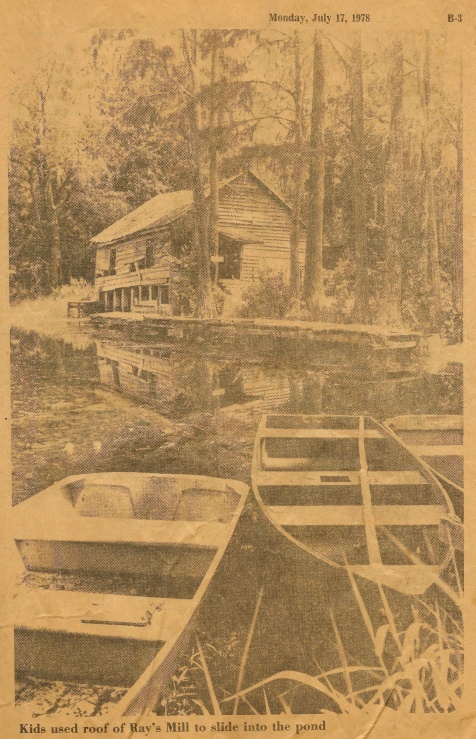 1978 photograph of Ray's Mill, Ray City, GA